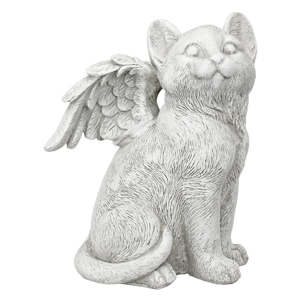 Design Toscano cat angel front view showing serene pose and comforting presence