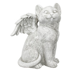 Design Toscano cat angel front view showing serene pose and comforting presence