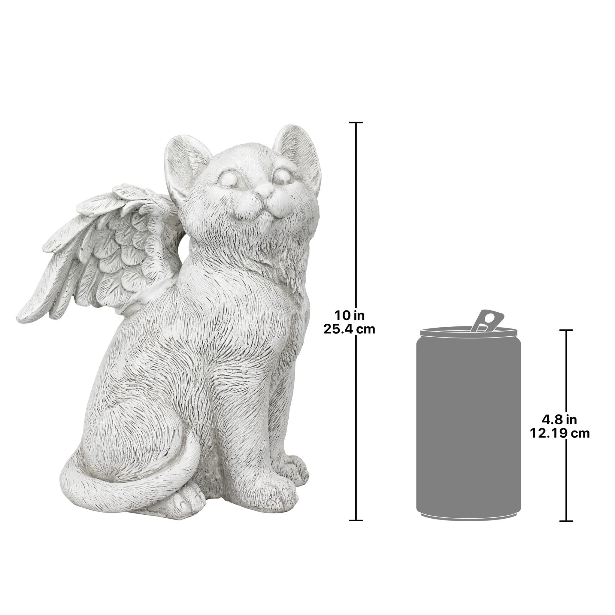 Design Toscano cat angel placed on garden path providing a gentle outdoor tribute