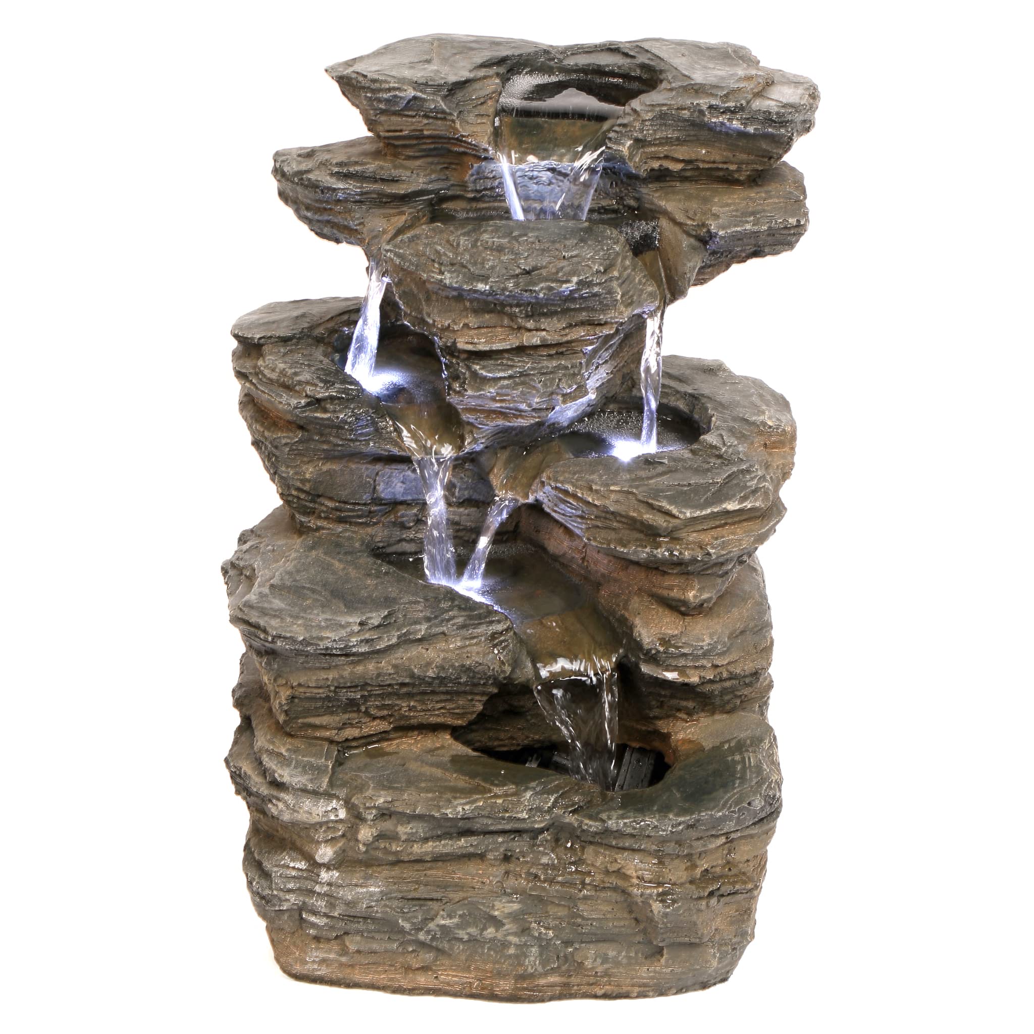 Design Toscano front view showing tiers and overall size, adds peaceful decor