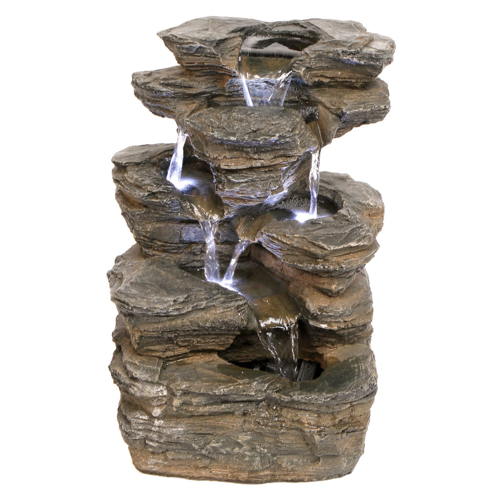 Design Toscano front view showing tiers and overall size, adds peaceful decor