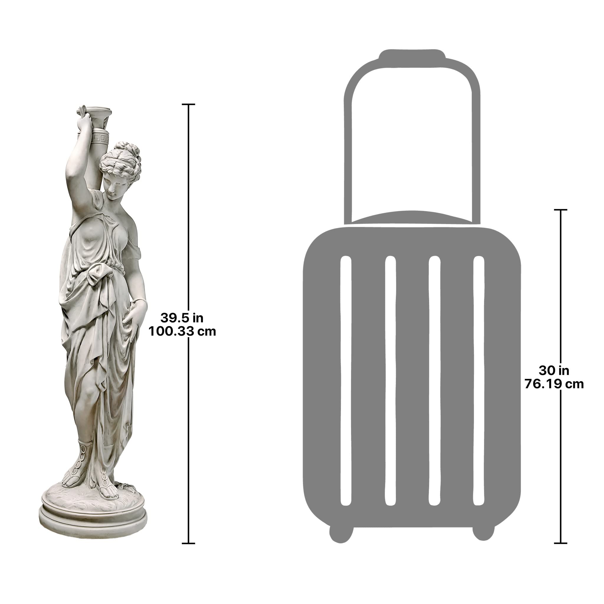 Design Toscano base and finish detail showing pedestal stability and antique finish benefit