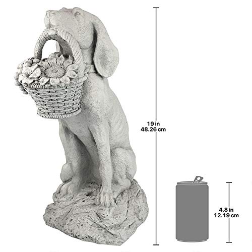 Design Toscano close-up of basket and sunflower detail highlighting sculpted texture and decorative charm