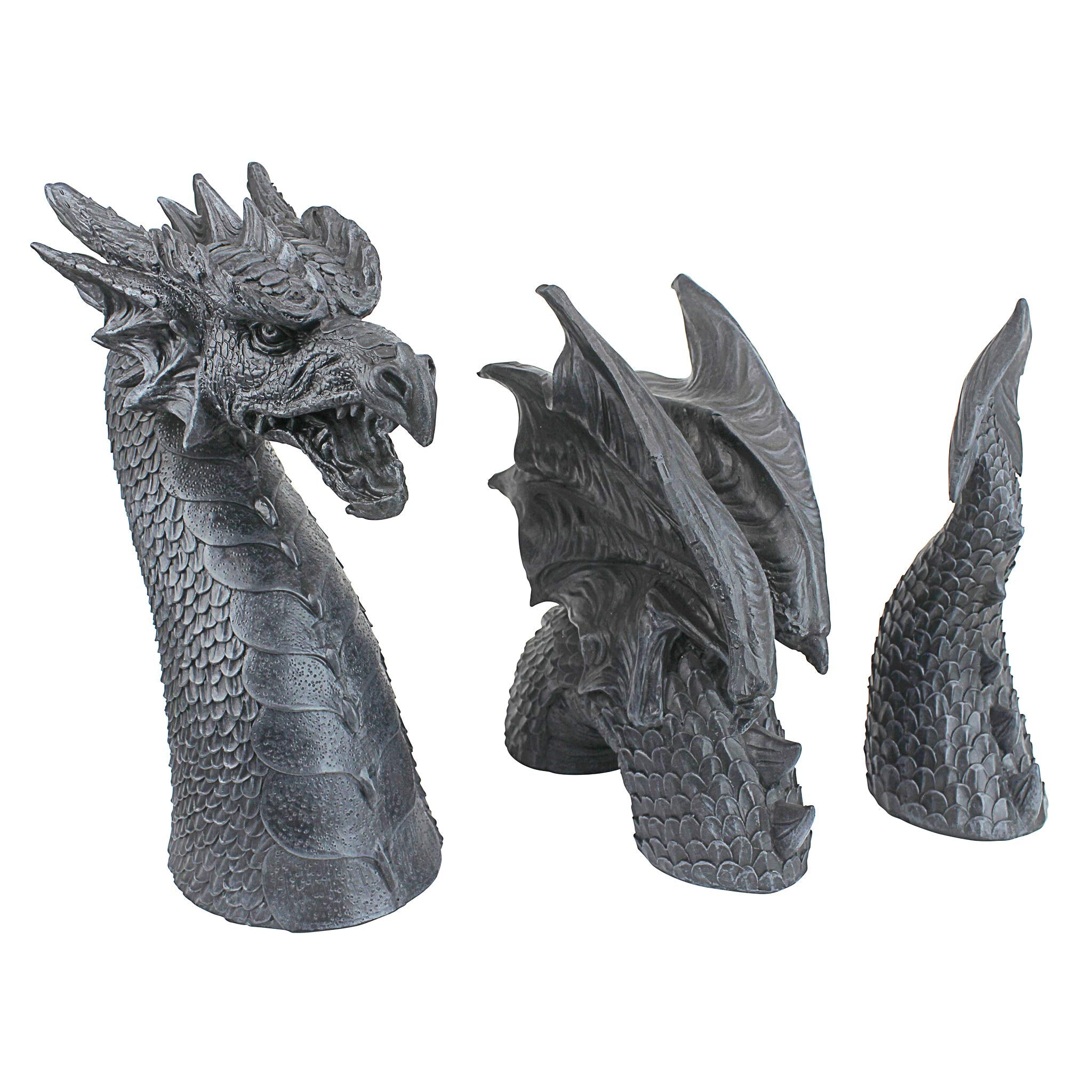 Design Toscano dragon close-up of scales showing artisan detail and texture