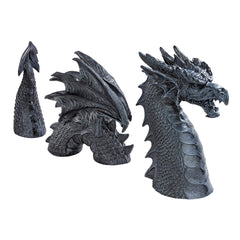 Design Toscano dragon front view showing lifelike presence and curb appeal