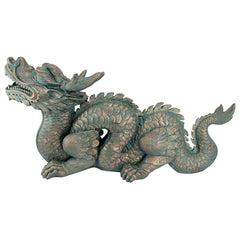 Design Toscano side profile of dragon highlighting flowing form and placement benefit