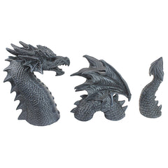 Design Toscano dragon wing closeup demonstrating sculpted realism and depth