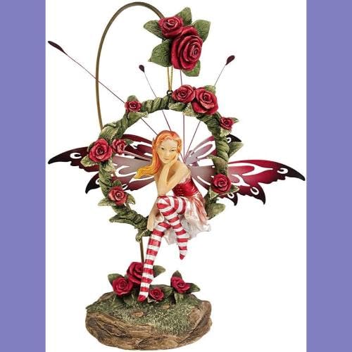 Design Toscano fairy in shelf lifestyle demonstrates scale and whimsical decor appeal