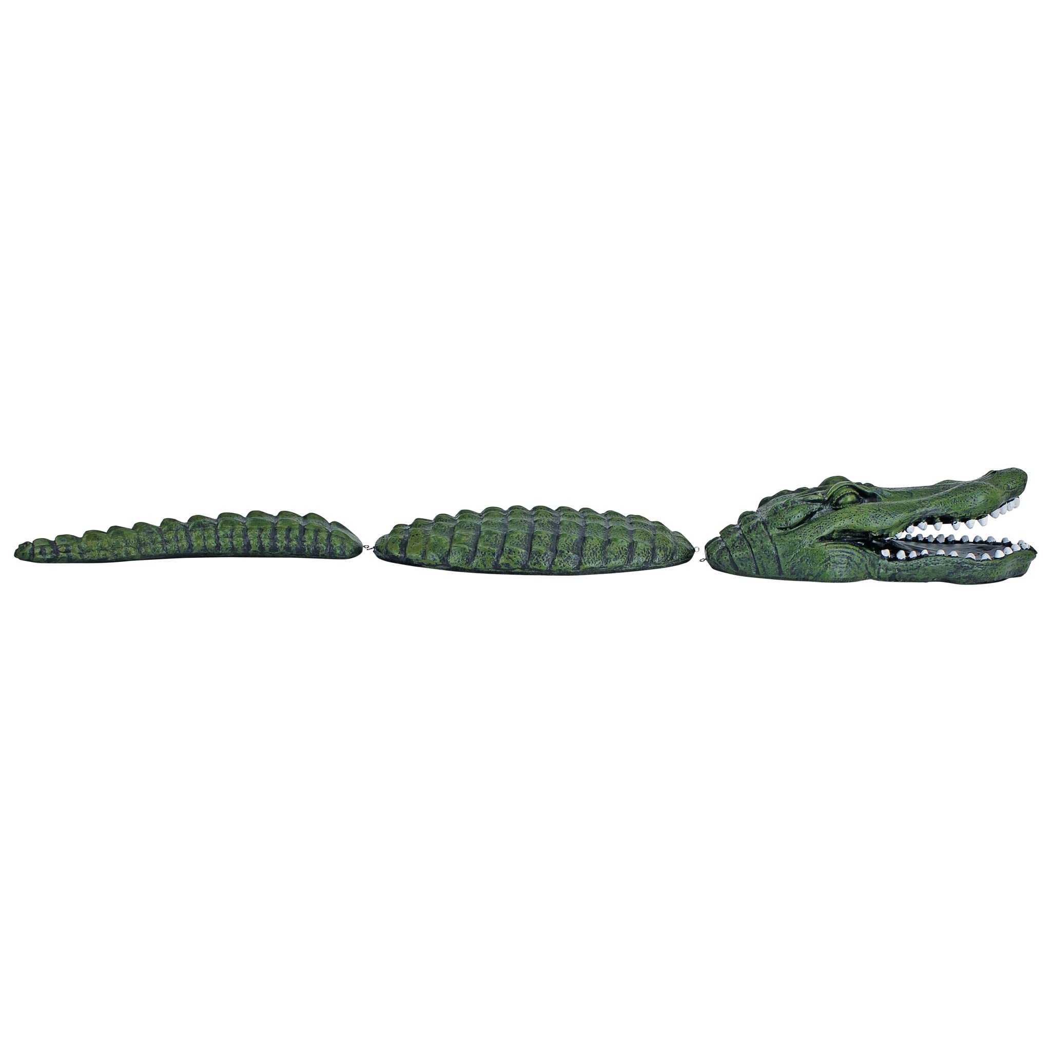 Design Toscano front view of gator statue showing full pose and placement benefit