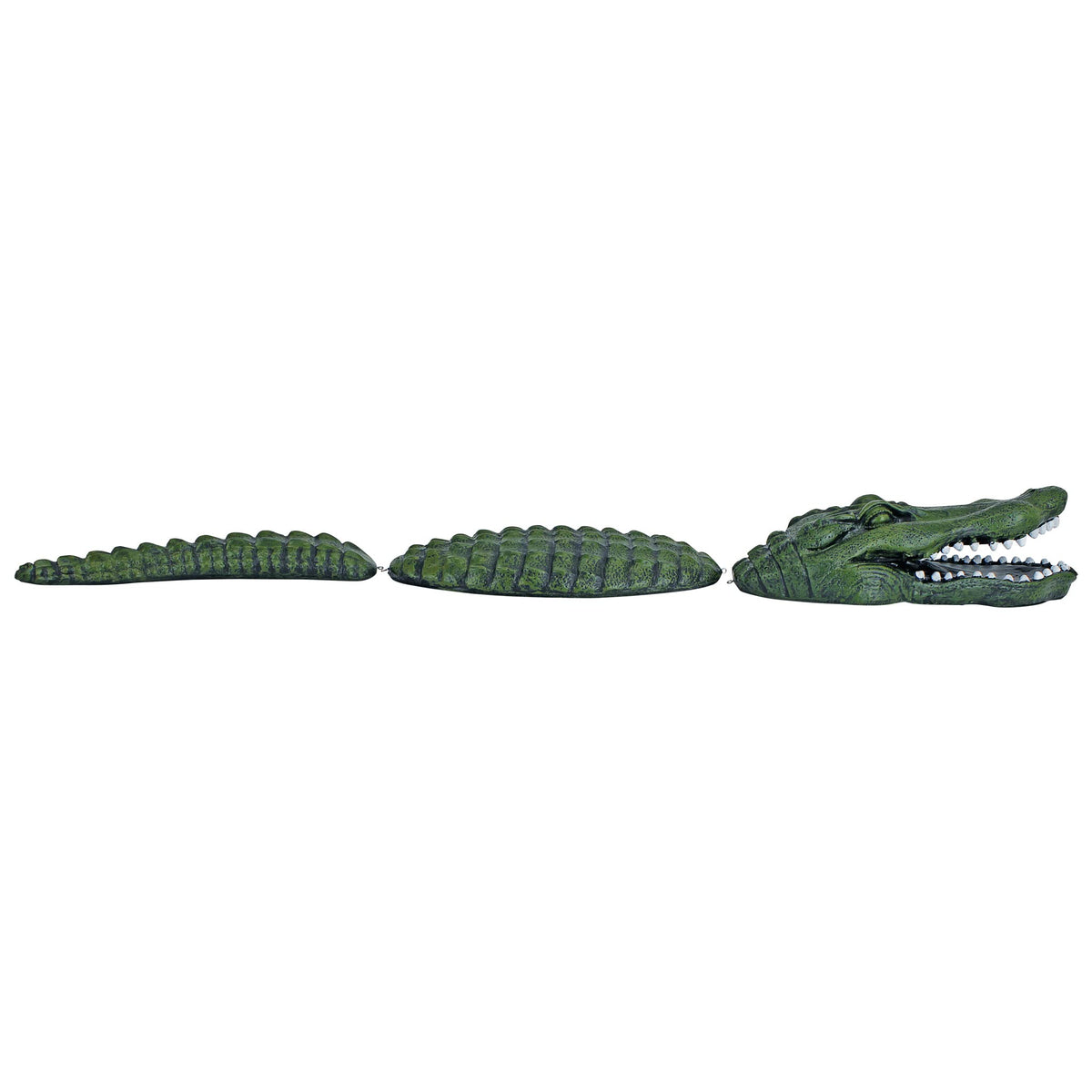 Design Toscano front view of gator statue showing full pose and placement benefit