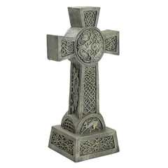 Design Toscano front view of Donegal Celtic cross showing elegant knotwork and focal presence