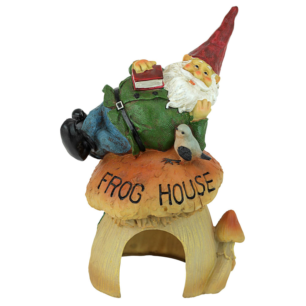 Design Toscano front view gnome toad house showing welcoming doorway and charm