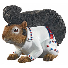 Design Toscano front view of Elmer the squirrel showing lively pose and charm
