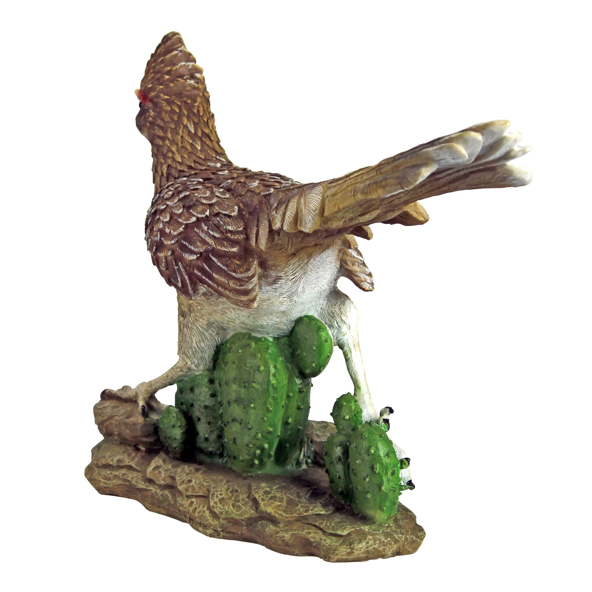 Design Toscano roadrunner placed in garden offering whimsical outdoor charm