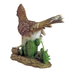 Design Toscano roadrunner placed in garden offering whimsical outdoor charm