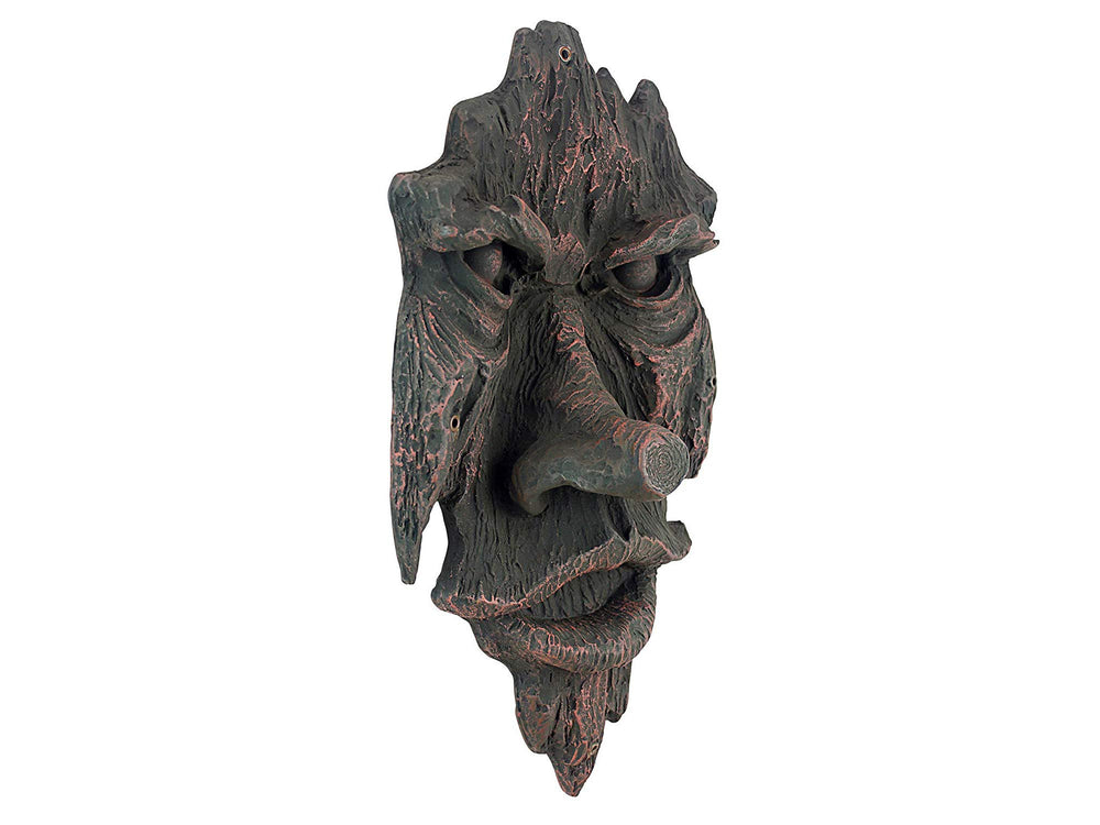 Design Toscano front view of greenman face showing lifelike expression and charm