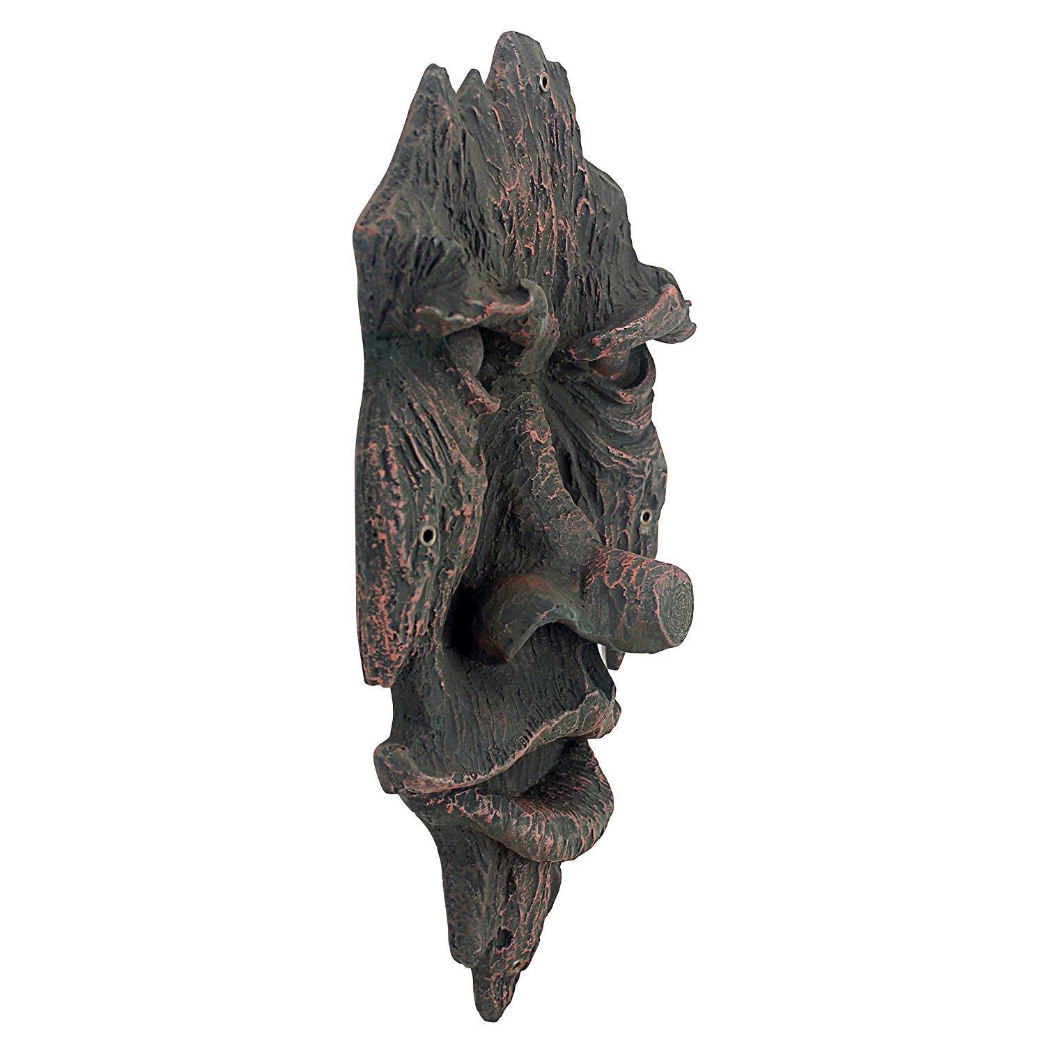Design Toscano mounted on tree trunk demonstrating conforming fit and natural look