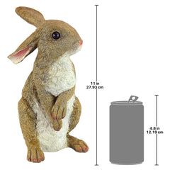 Design Toscano close-up of Hopper the Bunny face capturing painted eyes and nose