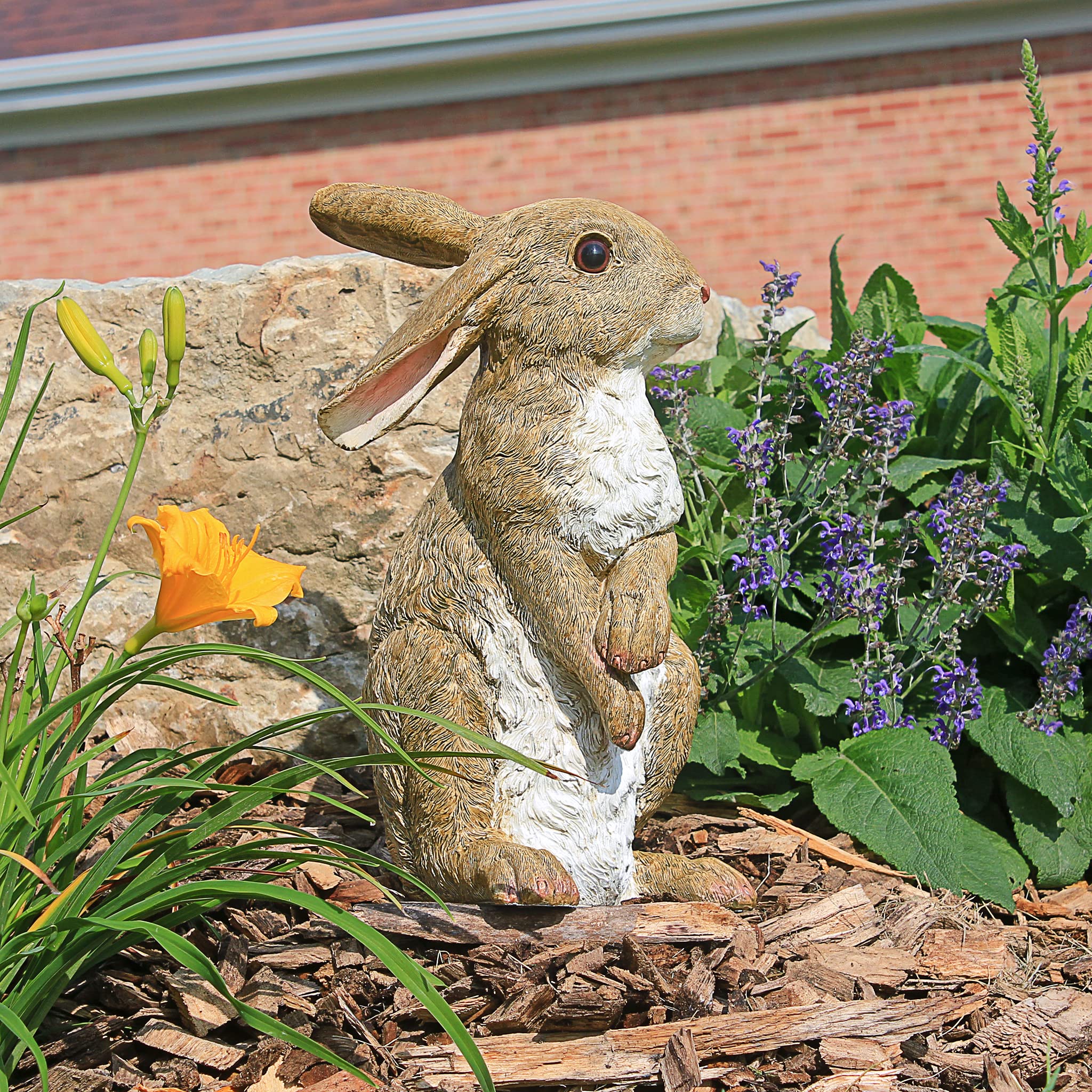 Design Toscano side profile of Hopper the Bunny highlighting sculpted form and balance