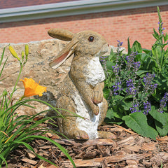 Design Toscano side profile of Hopper the Bunny highlighting sculpted form and balance