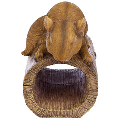 Design Toscano side profile of squirrel statue highlighting sculptural tail and ears for charm