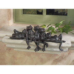 Design Toscano statue beside a ruler showing compact 15½ inch width