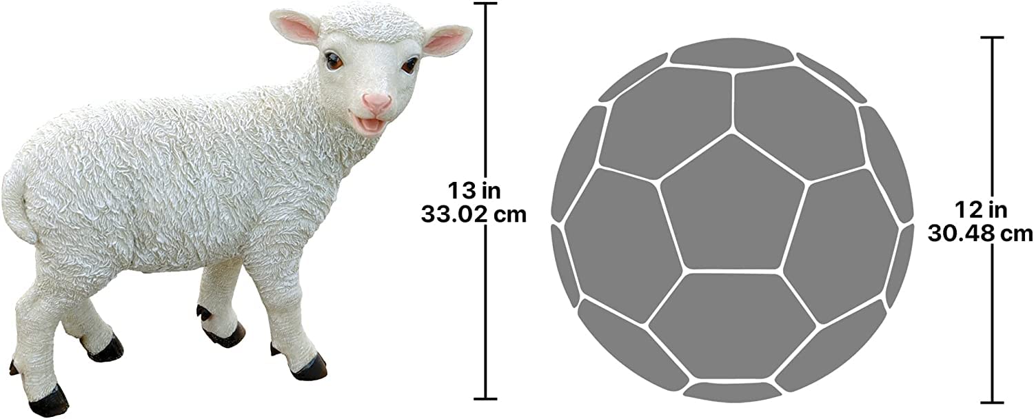 Design Toscano lamb in garden setting demonstrating scale and charming landscape benefit