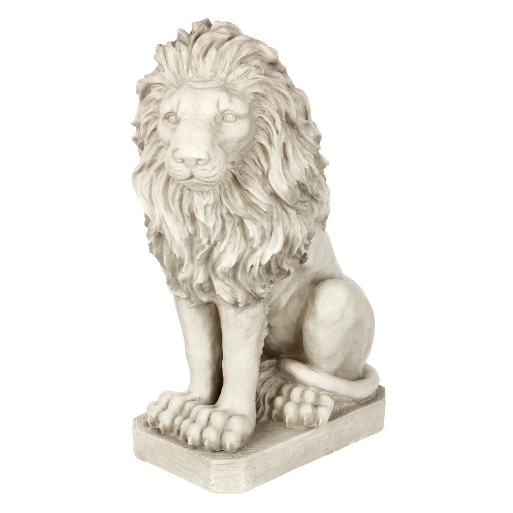 Design Toscano lion front view showing regal pose and instant curb appeal