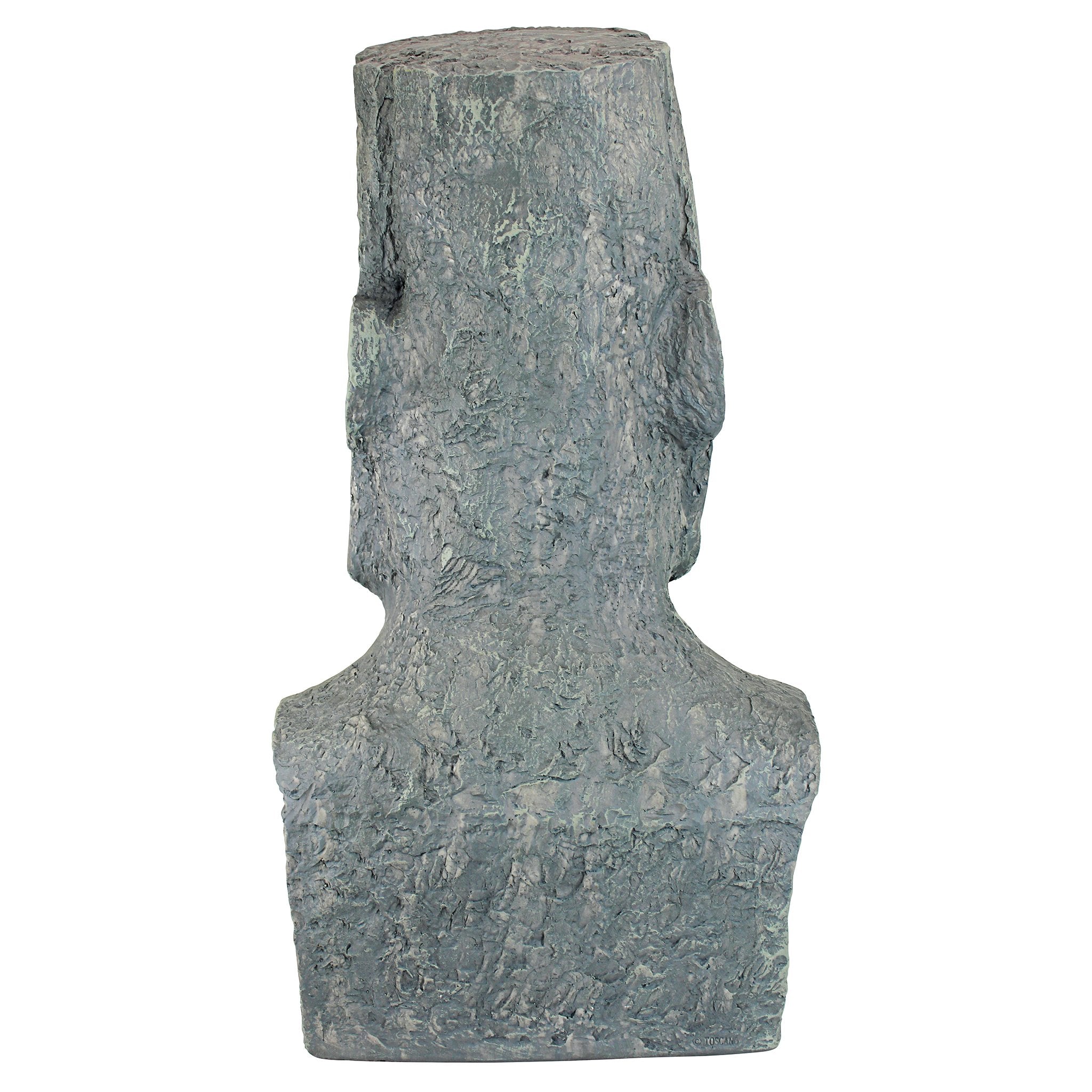 Design Toscano Moai in garden showing landscape focal point and thematic enhancement