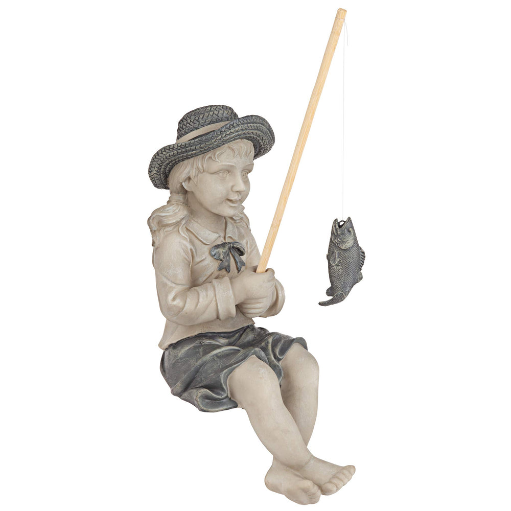 Design Toscano Fisherwoman Nellie front view showing joyful pose and durable finish