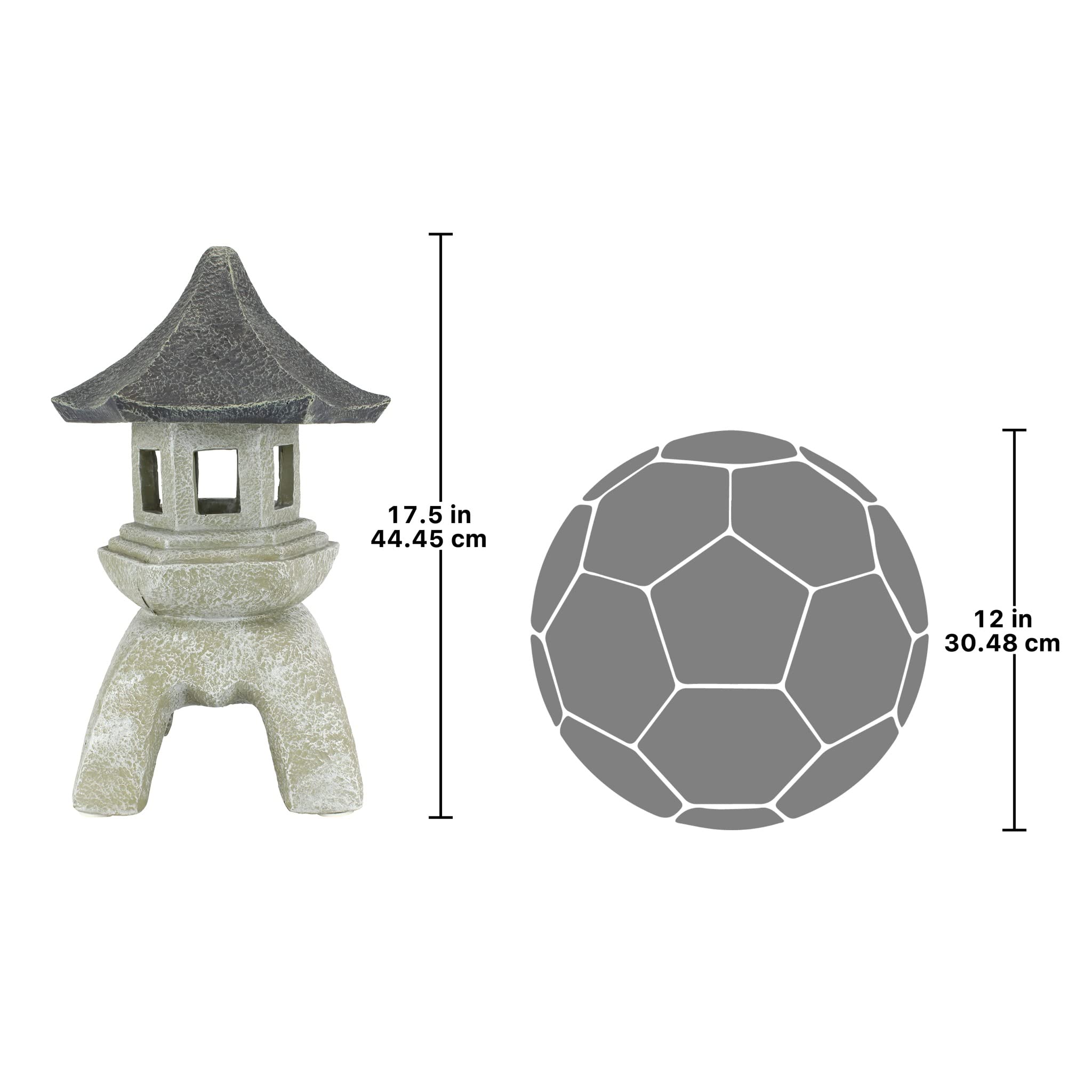 Design Toscano pagoda placed in garden among plants creating tranquil focal point