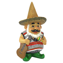 Design Toscano Pancho front view showing colorful mariachi gnome benefit eye-catching décor