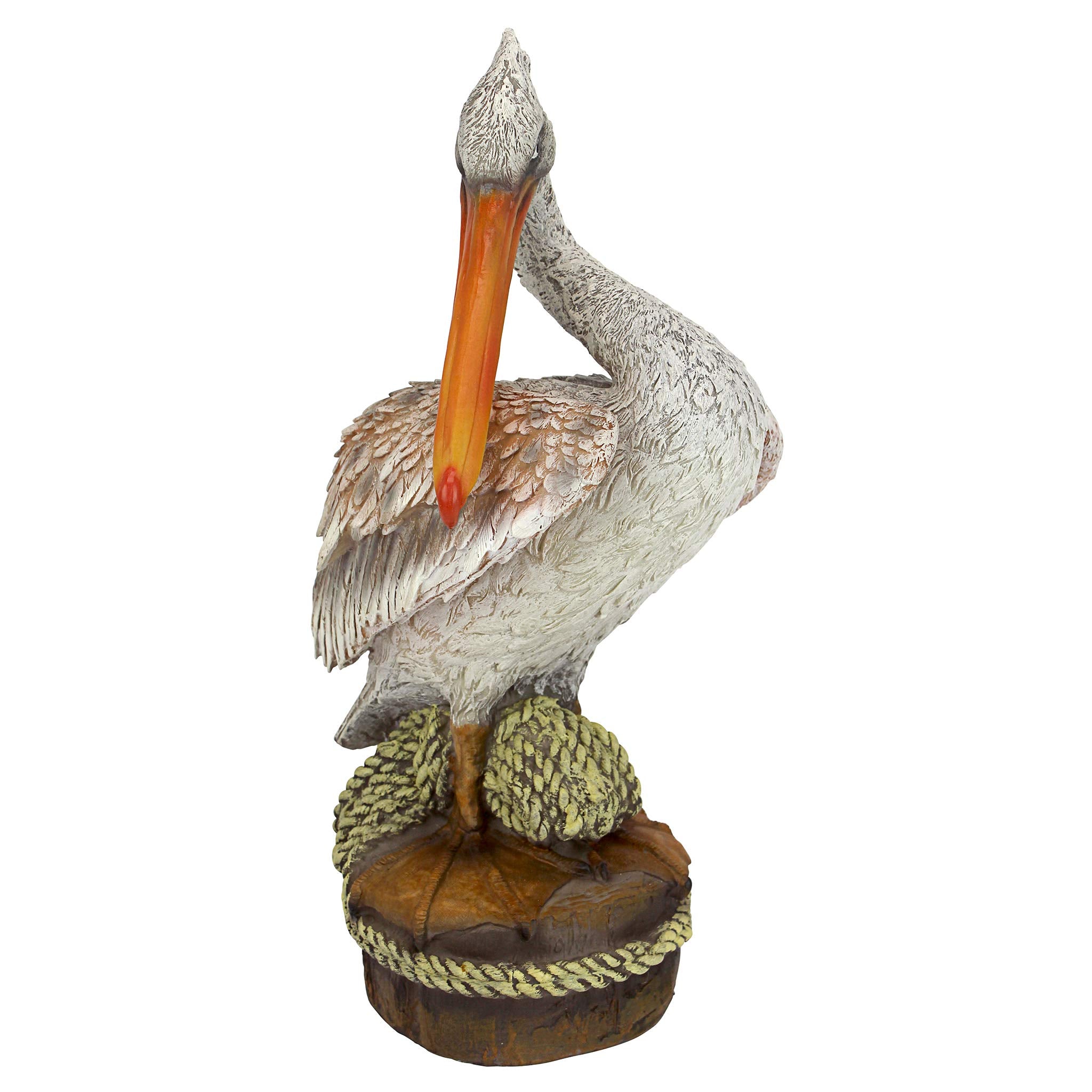 Design Toscano close-up of pelican feathers highlighting artisan paintwork