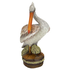 Design Toscano close-up of pelican feathers highlighting artisan paintwork