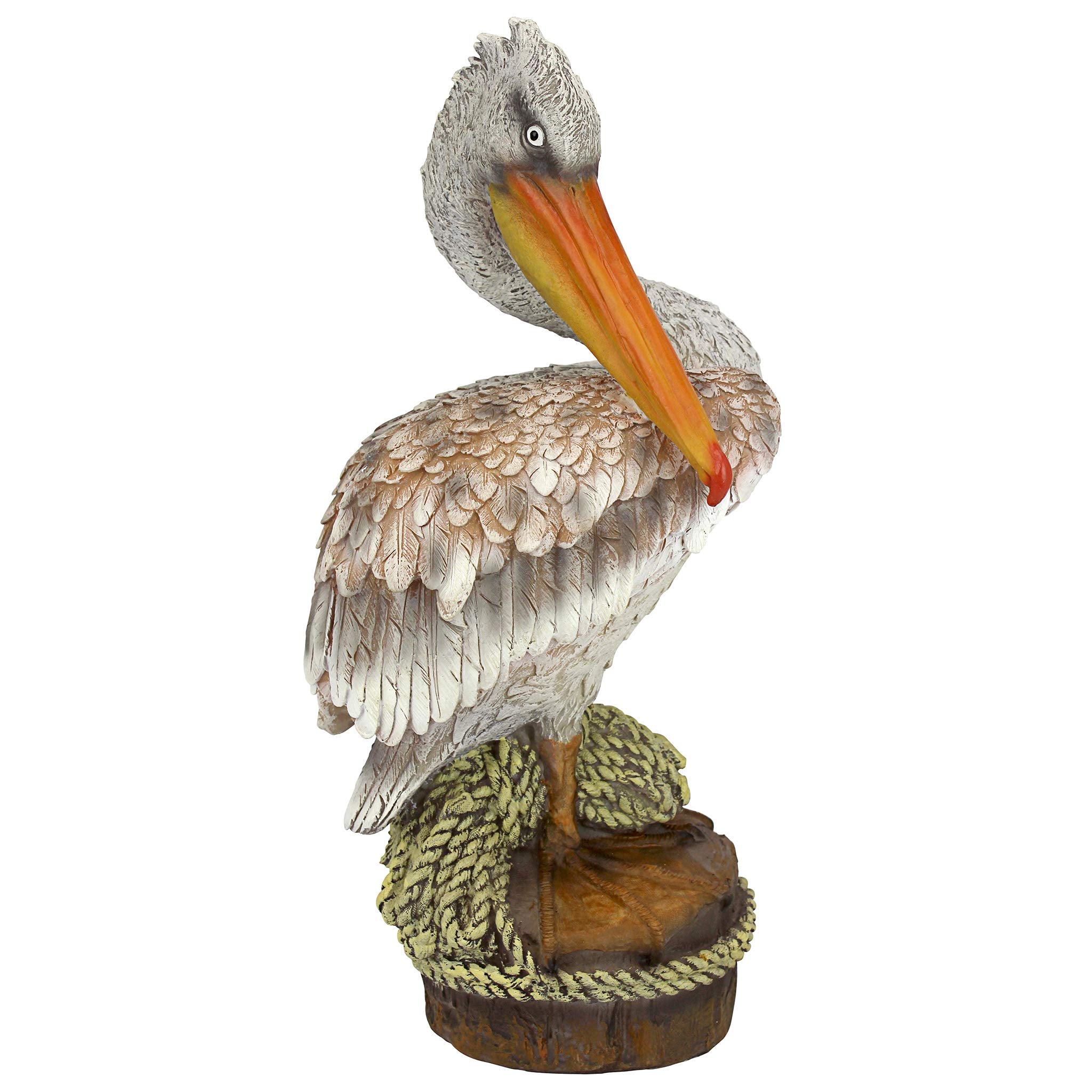 Design Toscano pelican front view showing coastal accent and durable finish