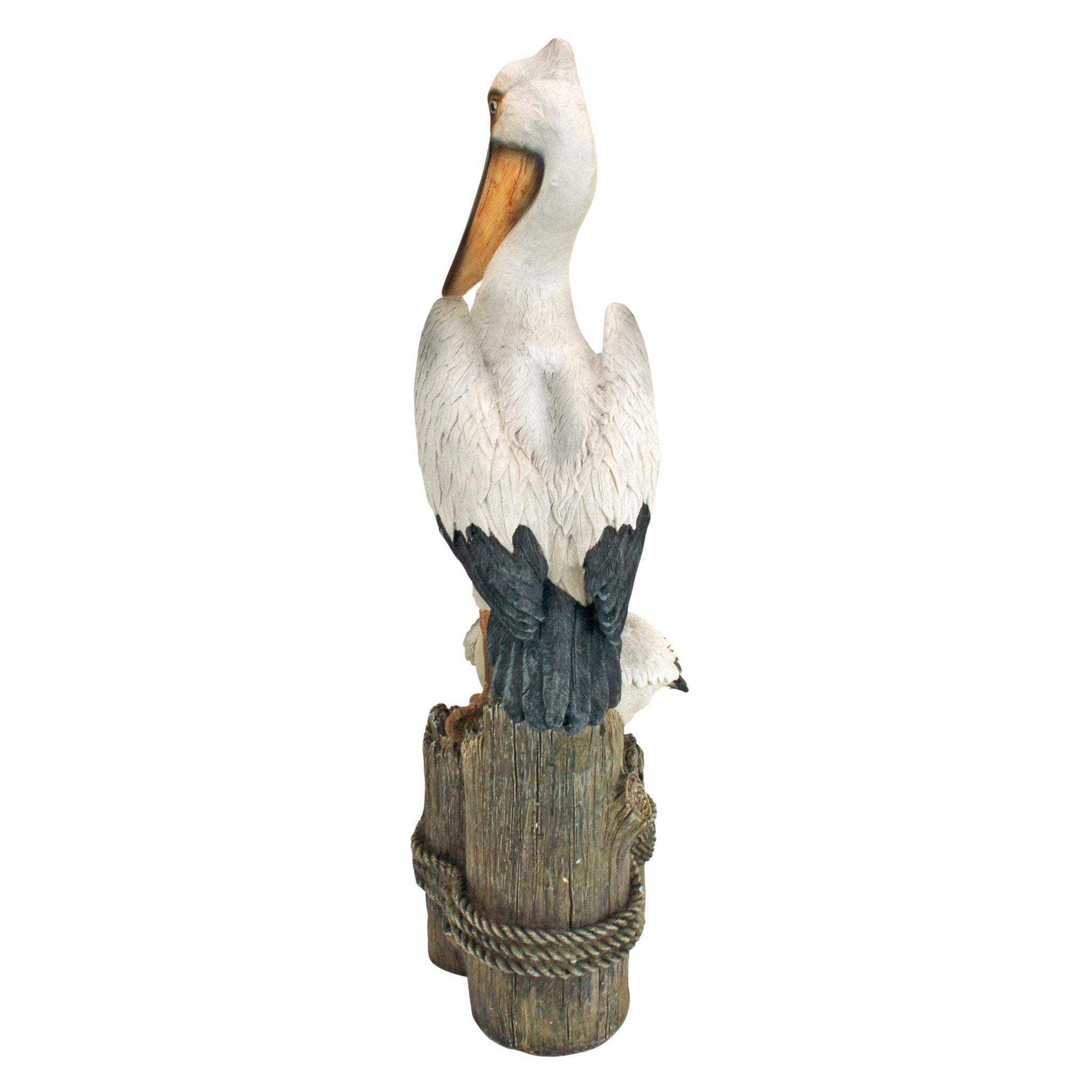 Design Toscano side profile of pelican statue showing scale and stance