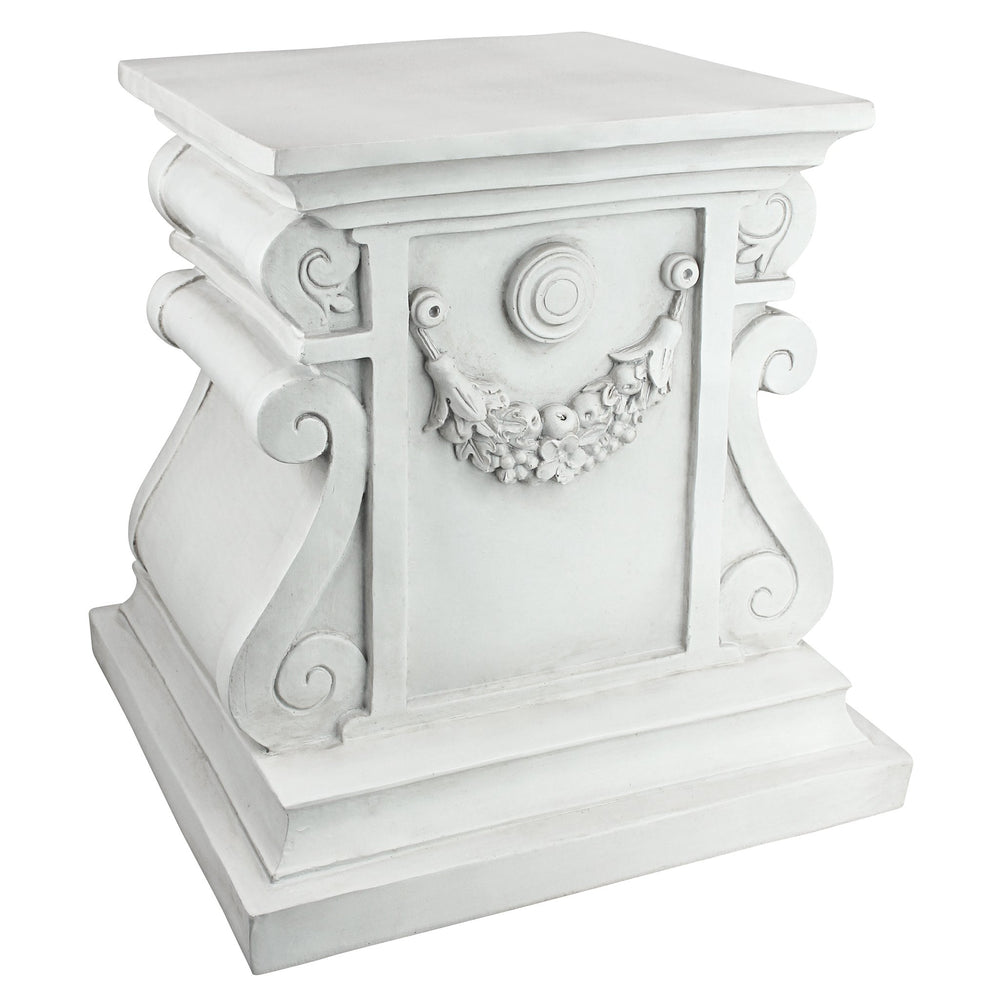 Design Toscano front view of plinth showing classical details and display benefit