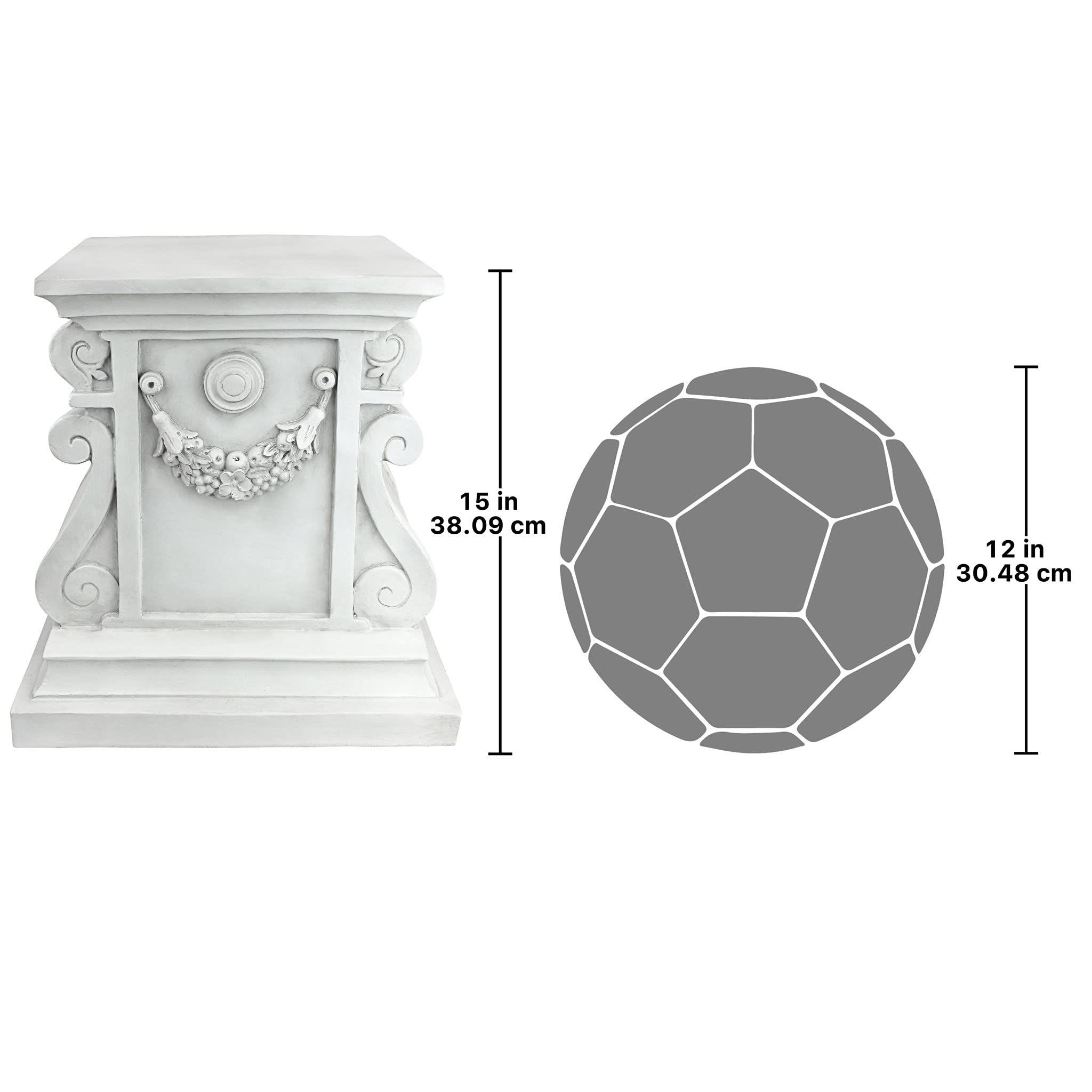 Design Toscano side profile showing proportions and easy placement benefit