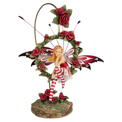 Design Toscano radiant rose fairy front view shows detailed paintwork and pose for display
