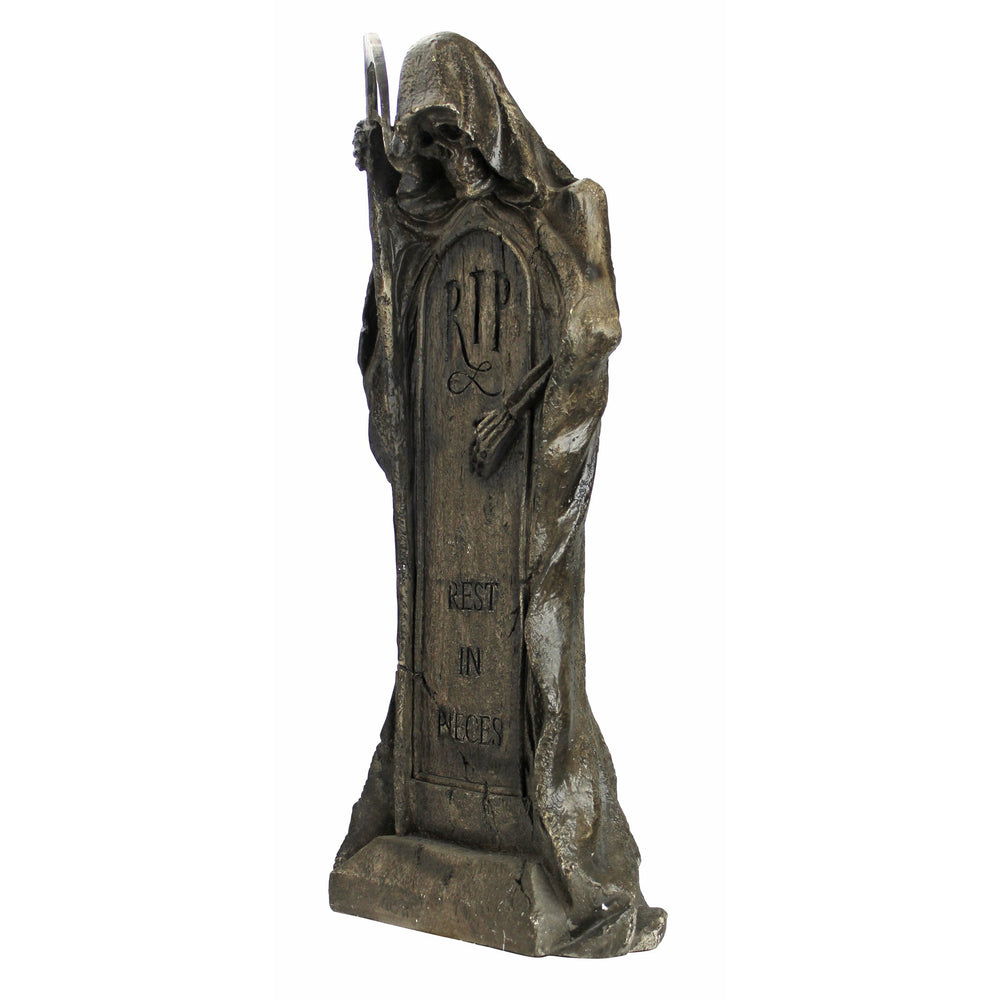 Design Toscano close-up of skeleton face highlights sculpted detail and spooky realism