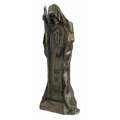 Design Toscano close-up of skeleton face highlights sculpted detail and spooky realism