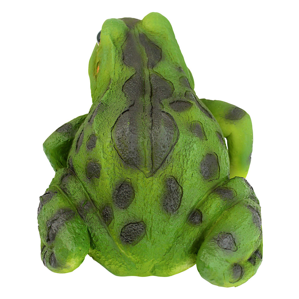 Design Toscano hand-painted texture on Ribbit statue showing durable finish benefits
