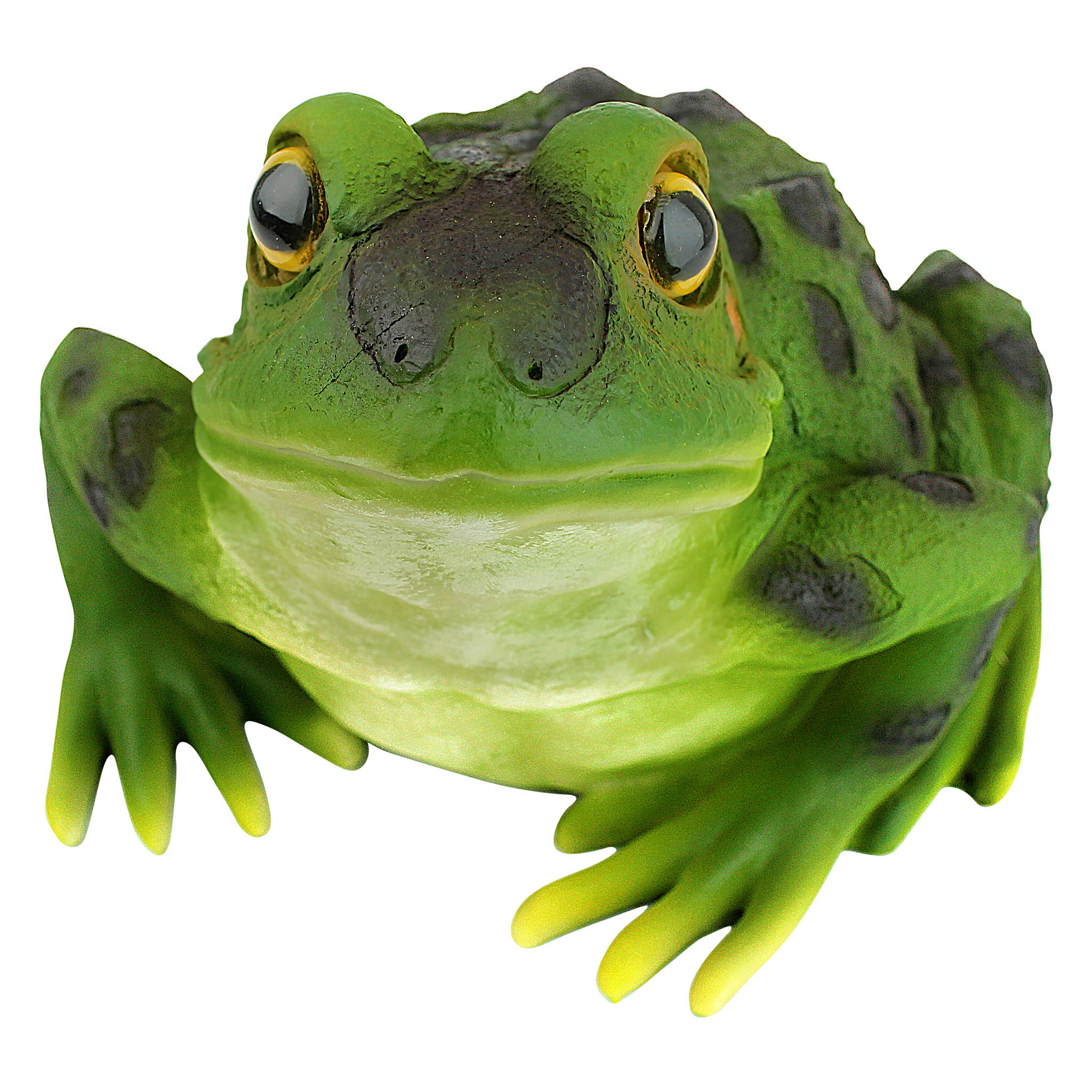 Design Toscano Ribbit among potted plants showing how it enlivens garden displays