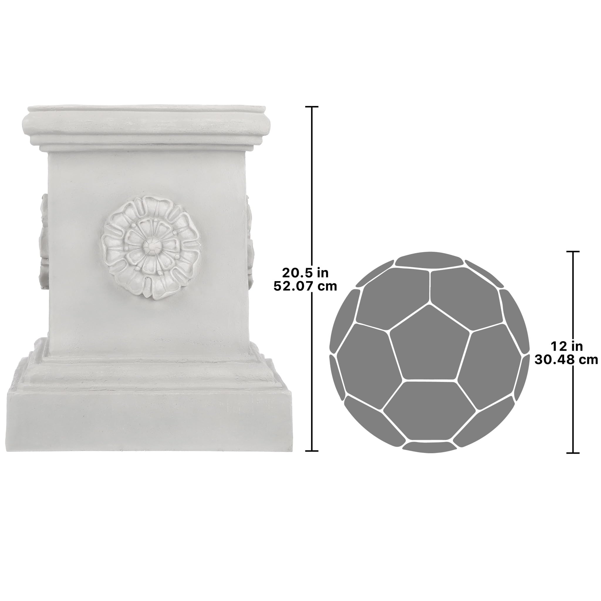 Design Toscano square top surface showing room for planter or statue placement