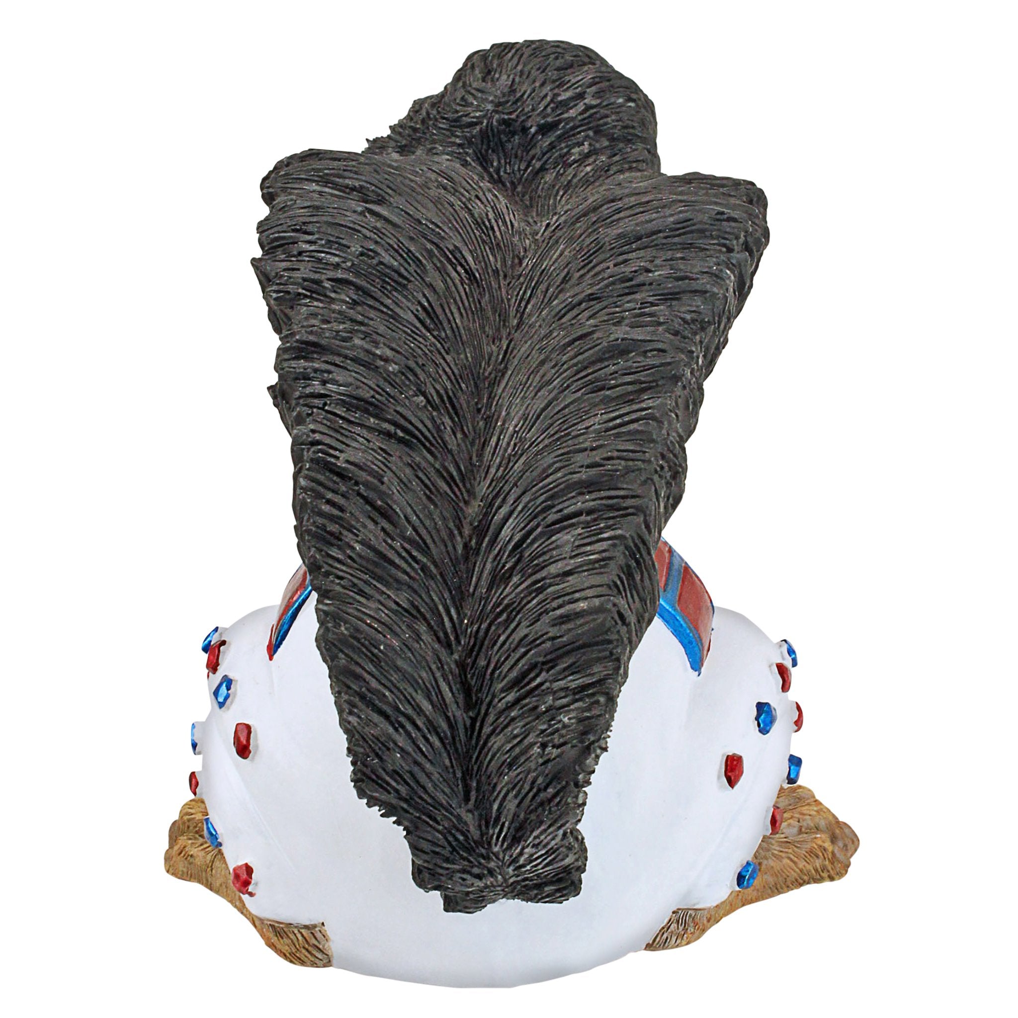 Design Toscano side profile of Elmer highlighting his rock-and-roll outfit