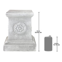 Design Toscano top surface 9-inch square showing flat support for planters and statues