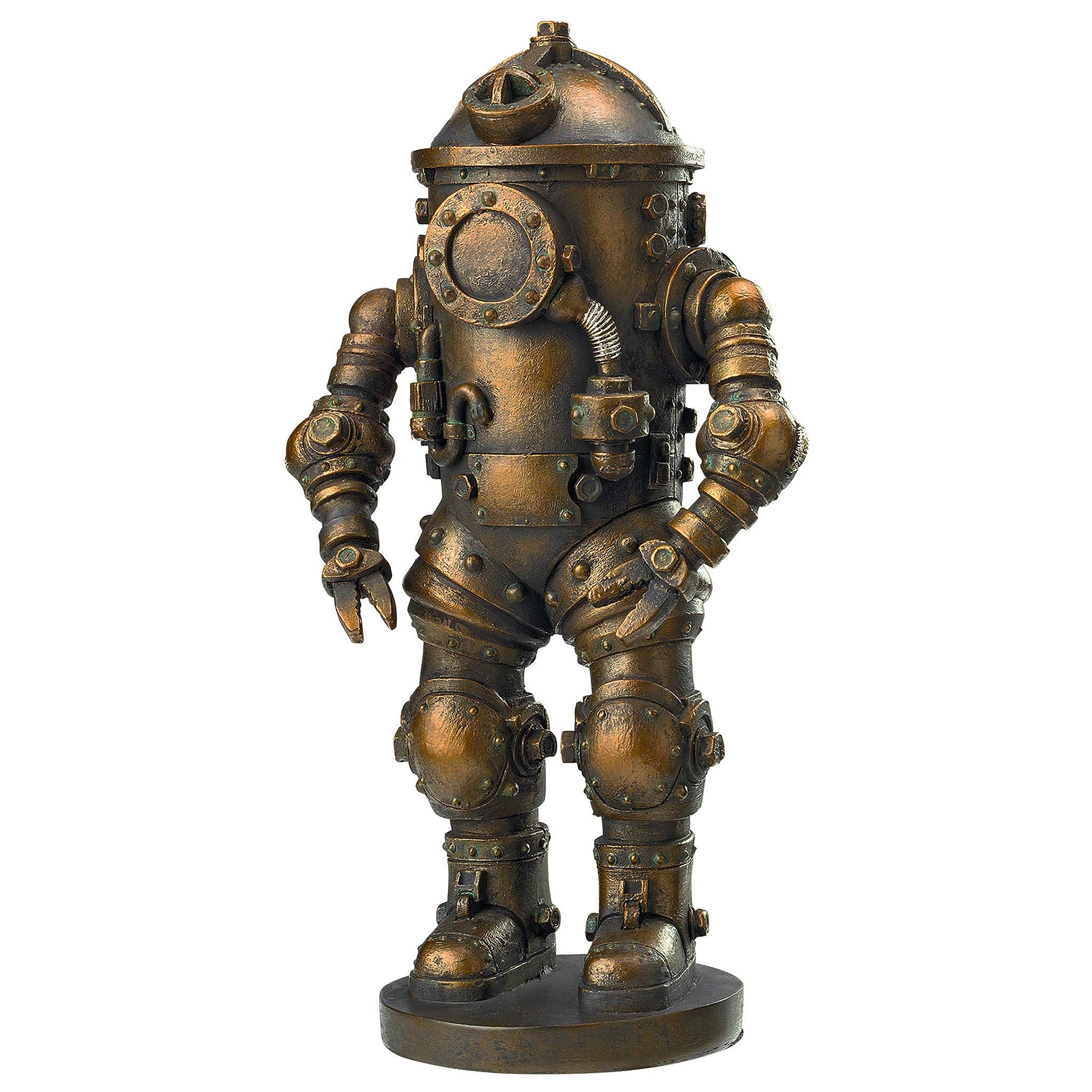 Design Toscano Tritonia front view showing full antique brass finish and detail benefit: eye‑catching focal piece