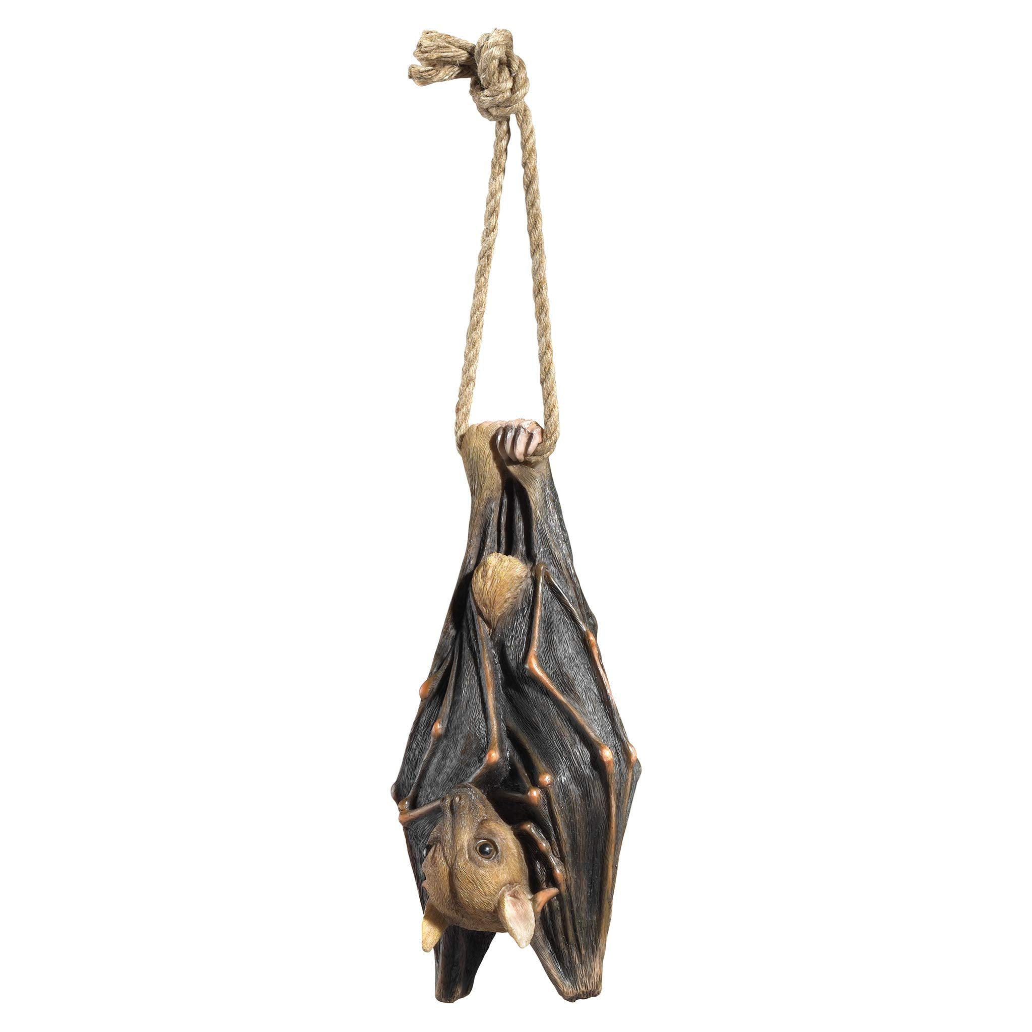 Design Toscano vampire bat close-up texture highlighting realistic stone-resin finish