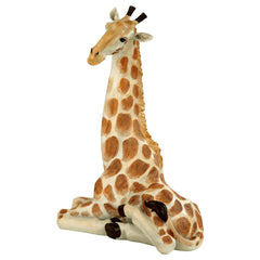 Design Toscano Zari close-up of giraffe face highlighting hand-painted detail