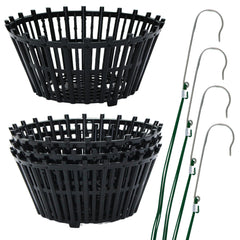 DESQUIGGLE front view of 10-inch black orchid basket showing shape and finish, durable display